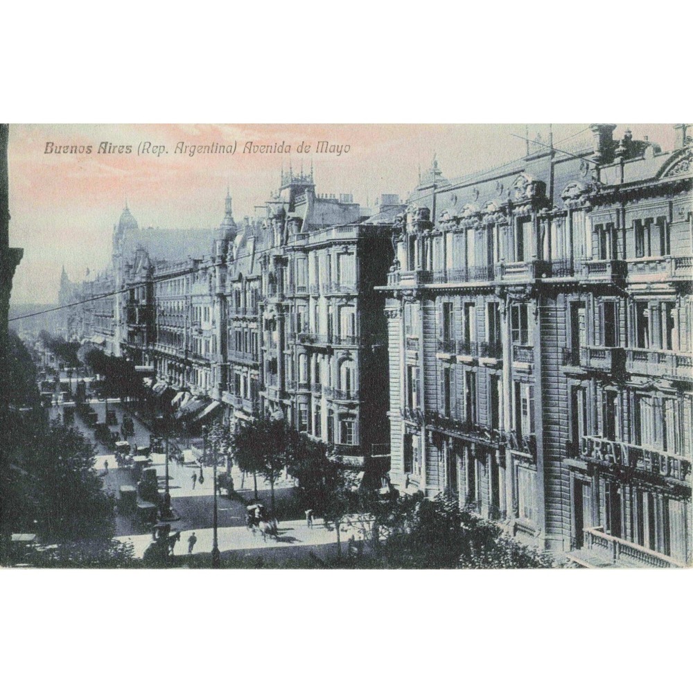 Vintage Buenos Aires Argentina Avenida de Mayo Postcard Fotocelere Torino VG - Picture 1 of 2